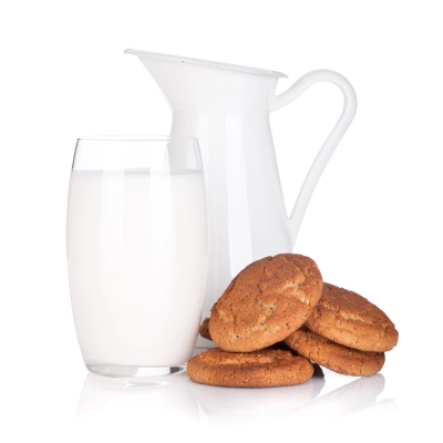 Chocolate, milk and bread